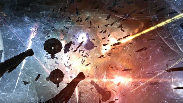 A massive battle in space.